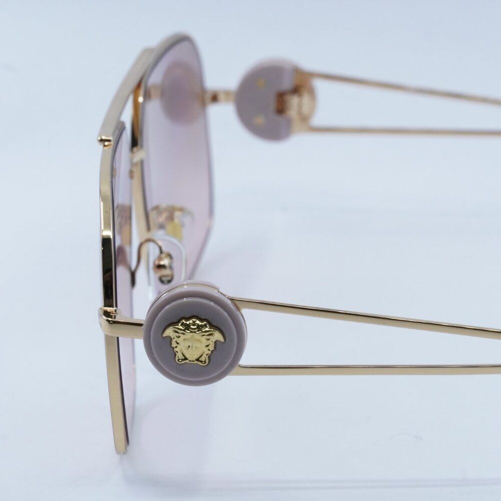 Versace VE2269 10027E Sunglasses Gold Geometric Frame, Pink Mirror Lenses - Picture 6 of 14
